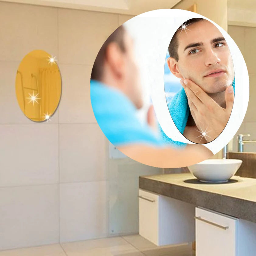 9053 10PC BIG OVAL ADHESIVE-BATHROOM-MIRROR-WALL DeoDap 9053 10PC BIG OVAL ADHESIVE-BATHROOM-MIRROR-WALL DeoDap